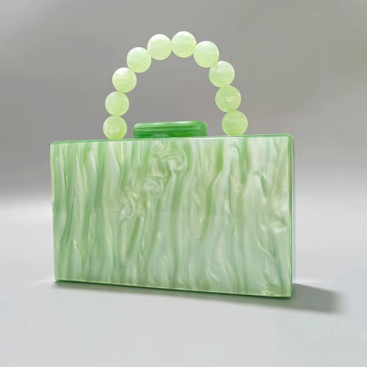 

Stylish And Generous Women S Pearlescent Acrylic Dinner Bag Beaded Wrist Portable Wedding Dress Bag світло-зелений колір