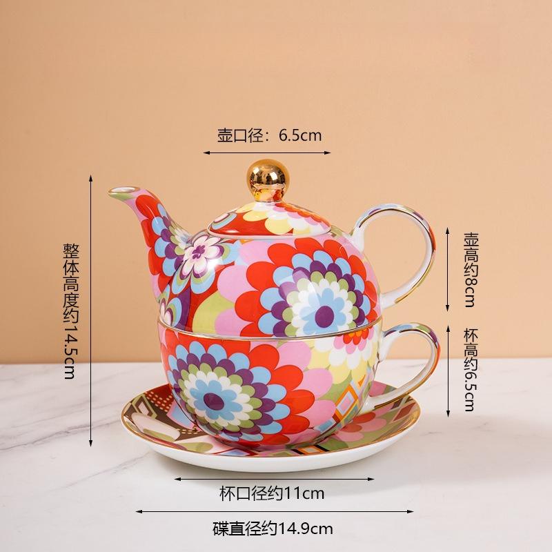 Creative Ceramic Tea Set Large Capacity English Afternoon Tea Coffee Pot Bone China Tea Cup and Saucers for Home Office