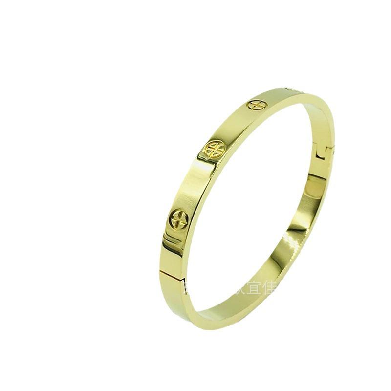 Personalized Fashion Titanium Steel Bracelet, Colorfast, Unisex, Electroplated Finish серебряный