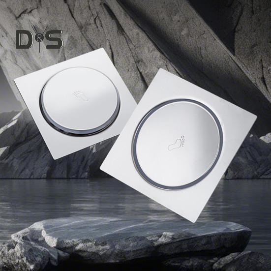 Bodenablaufabdeckung aus Edelstahl, präzise Dichtungsstruktur blockiert Gerüche und Insekten, Fußpedalschalter, Abflussabdeckung