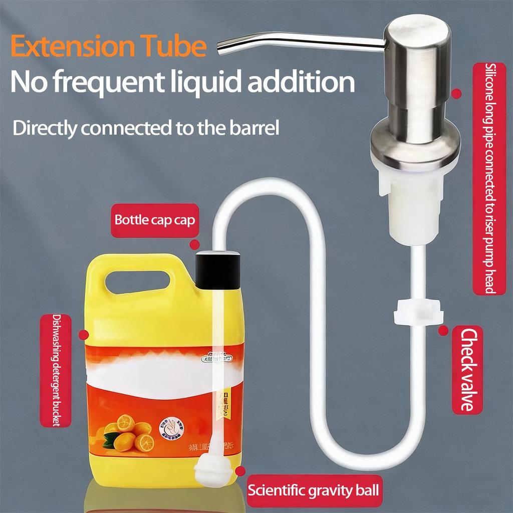 Stainless Steel Kitchen Sink Soap Dispenser with Extension Tube