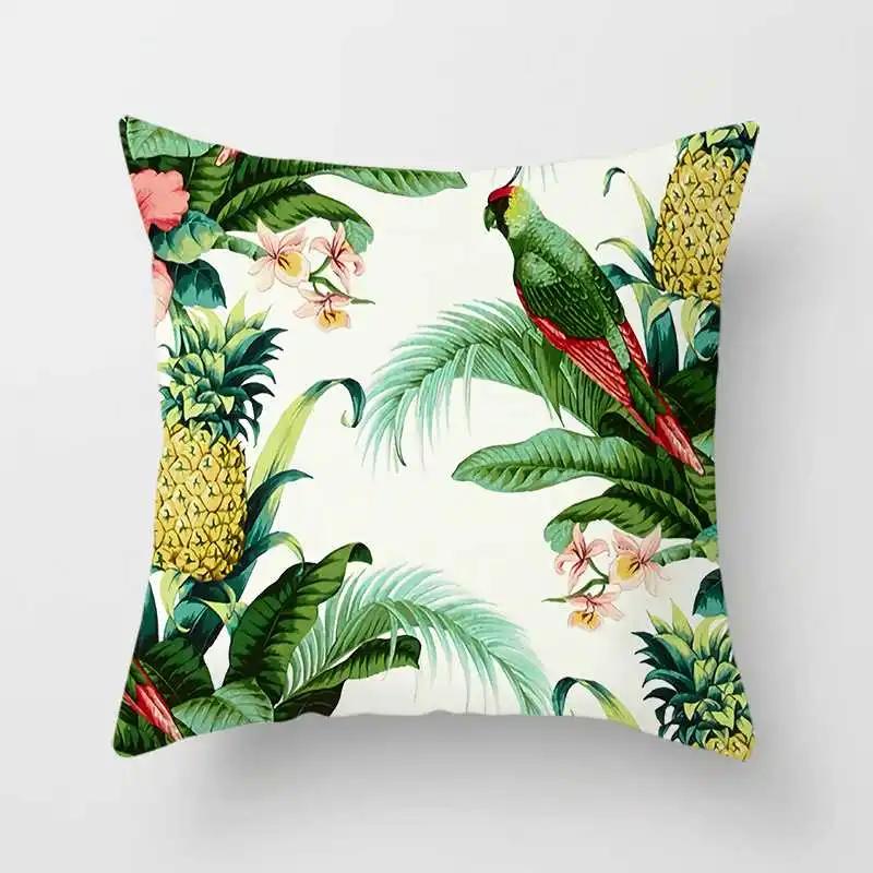 Tropical Plants Cactus Monstera Summer Decorative Throw Pillows Cushion Cover Palm Leaf Green Home Decor Pillowcase