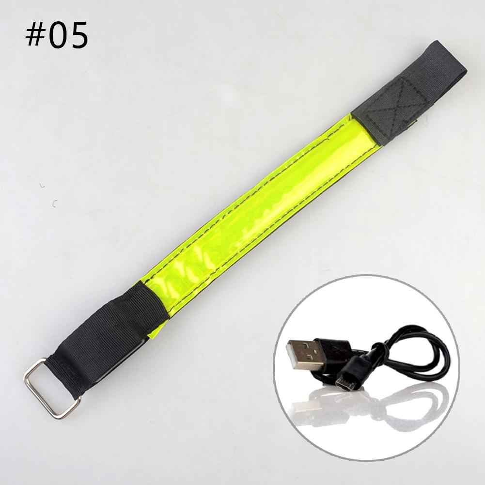 Night Running Armband LED Light Outdoor Sports USB Rechargeable Safety Belt Arm Leg Warning Wristband Cycling Bike Bicycle Light