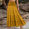 Tiered A Line Skirt Women Forest Fairy Pockets Patchwork Long Dress Elastic Waist Vintage Hippie Gypsy Maxi Skirt