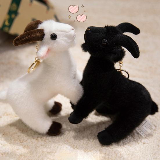 Portachiavi Peluche Capra Carina, Portachiavi Peluche Pecora Piccola, Ciondolo Morbido e Peloso per Borsa per Donne Ragazze, Accessorio Regalo per Zaino Borsa