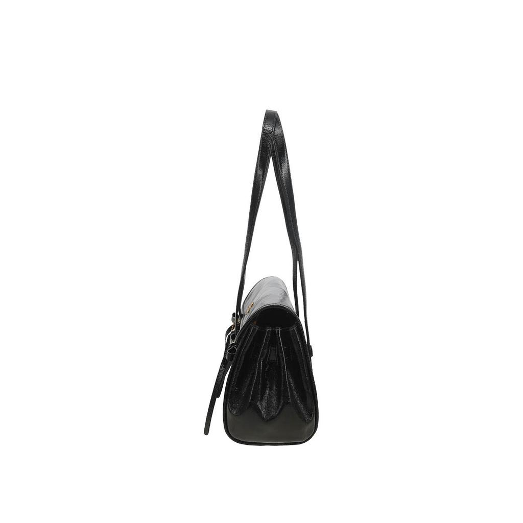 Coach Bridget 34 Schleifenakzent Unifarben Klassisches Goldenes Logo Glattes Kieselsteinleder Umhängetasche Damen Umhängetasche Schwarz CDY94-IMBLK