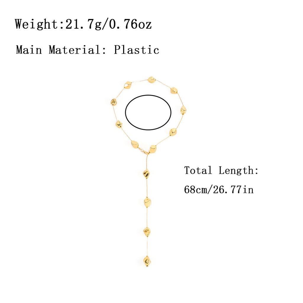 French Retro Geometric Imitation Pearl Long Sweater Chain Niche Temperament Irregular Necklace