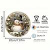Snowman Wreath Round Metal Wall Art Christmas Holiday Decor Home Gift Indoor Outdoor