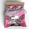 Skull Rose Art Decor Set Bedding Set With 1 Duvet Cover 2 Pillowcases Single Double King Queen, Gift