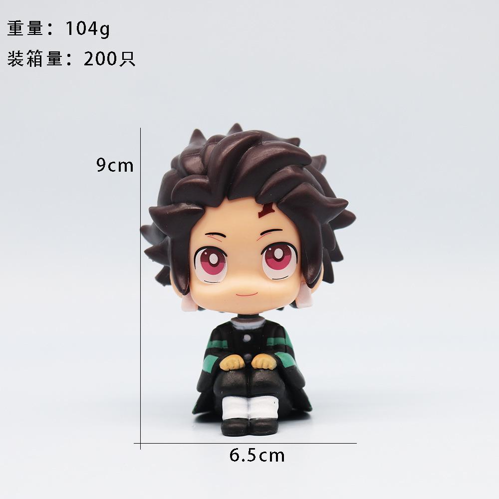 Cute Q-version PVC Figure Demon Slayer Kamado Tanjirou Kamado Nezuko Anime Model Toy Collectible Doll Gift Birthday Souvenir