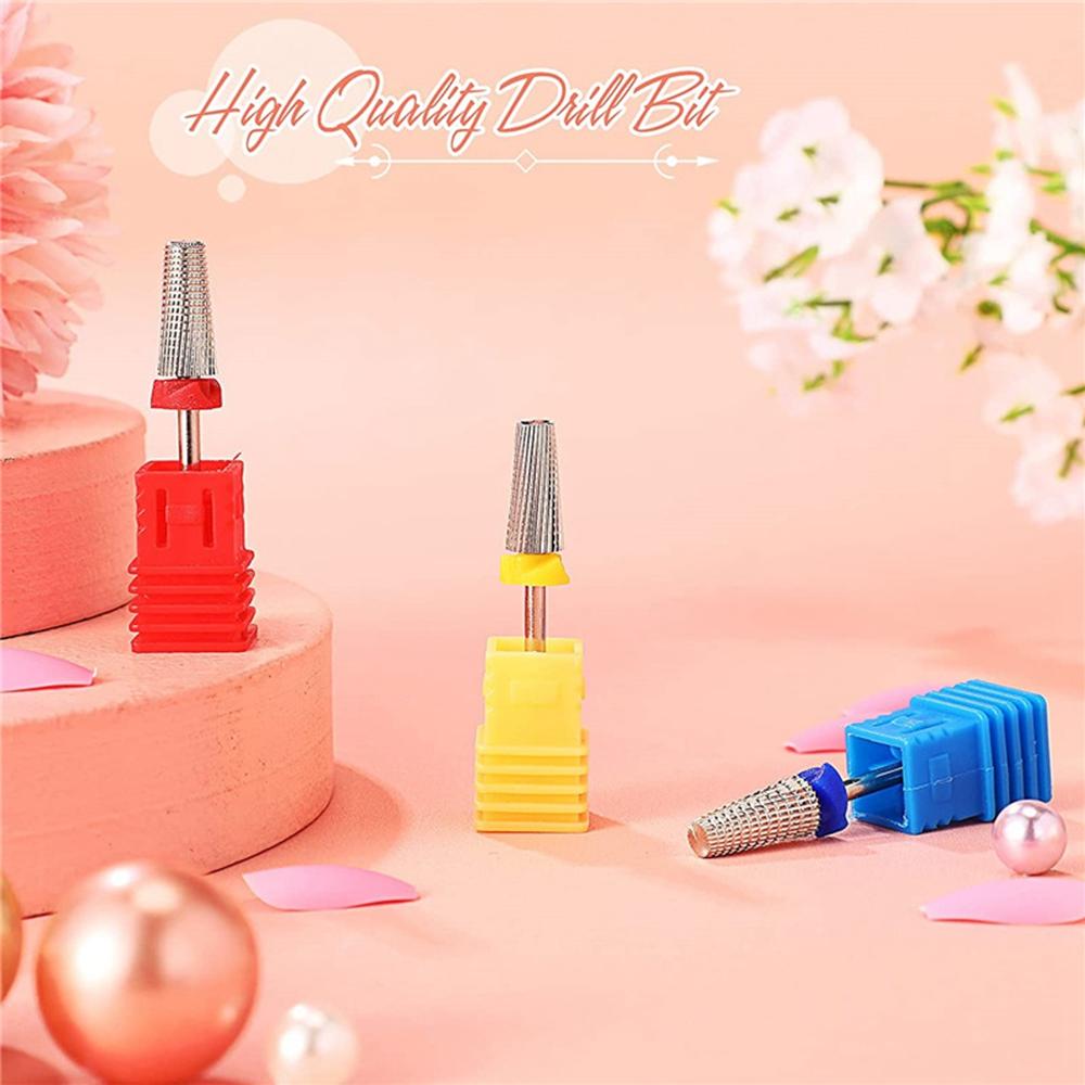 

3Pcs Tungsten Steel Nail Drill Bits Set Multi-Function Nail Art Cuticle Removal Polishing Shaping Tool Type A