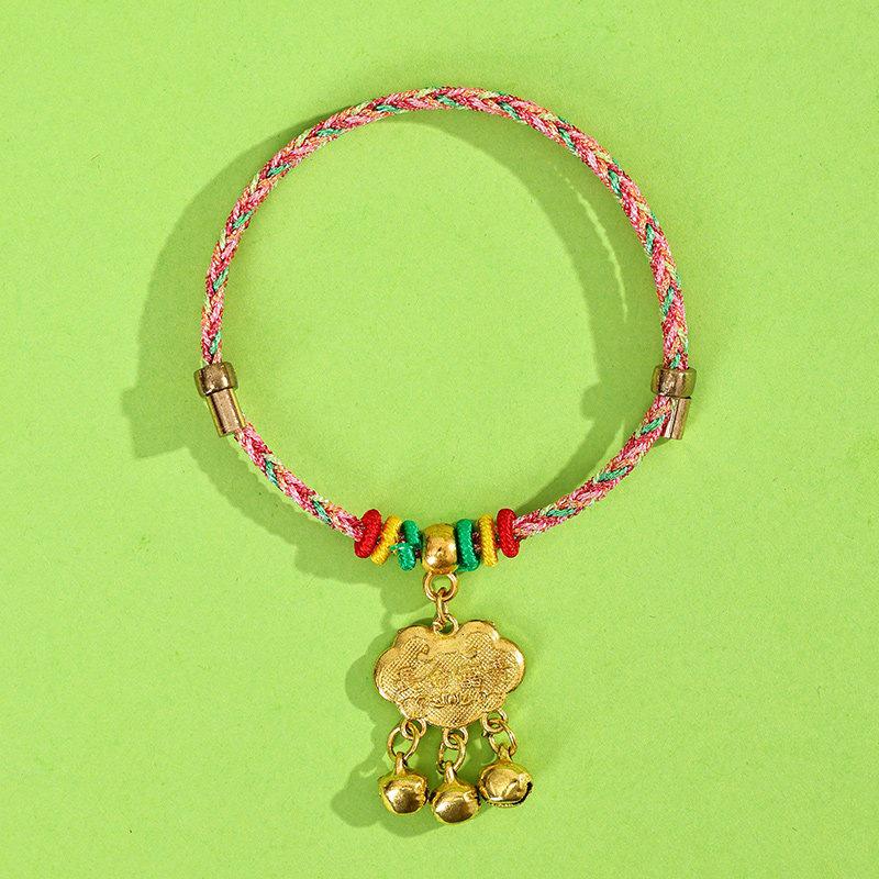 Dragon Boat Festival Tassel Pendant: Five-Color Pink Zongzi String with Gourd for Peace and Health