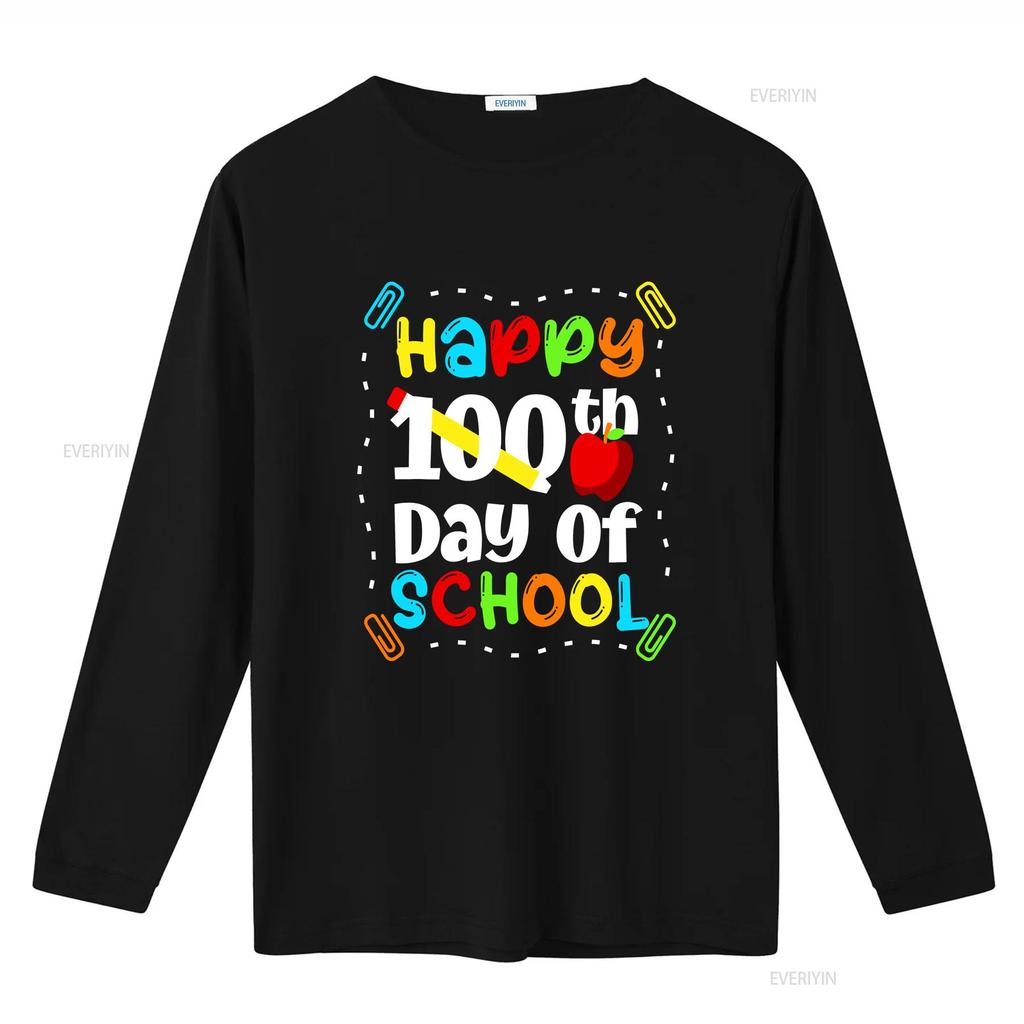 Glücklicher 100. Schultag T-Shirt Lehrer Jungen Mädchen 100 vintage Gewaschen Atmungsaktiv Bequem Weich mode Leicht