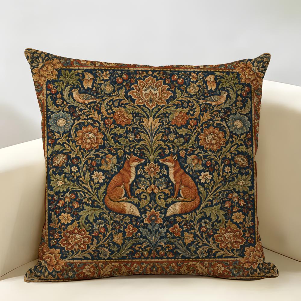 Federa Cuscino Vintage William Morris Art Tessuto di Lino Biologico Resistente Ipoallergenico Federa Cuscino Corto Lavabile