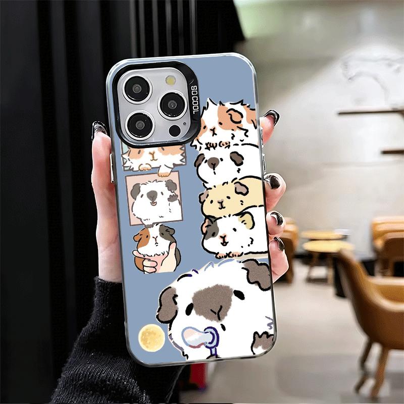 Cartoon Cute Hamster Soft Phone Case for iPhone 15 16 17 Pro Max 17Air 16E 14 Plus 13 12 Mini Shockproof Cover Back Shell