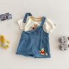 2025 New Summer Cartoon T-shirt for Boys 0-5 Years – Stylish Color Block Little Bear Top