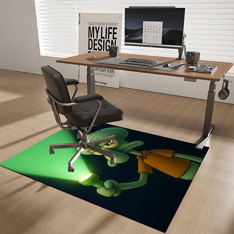 1pc Squidward Flashlight Chair Mat - Anime Cartoon Design, Non-Slip Carpet for Office and Home Decor, Suitable for All Seasons.A006