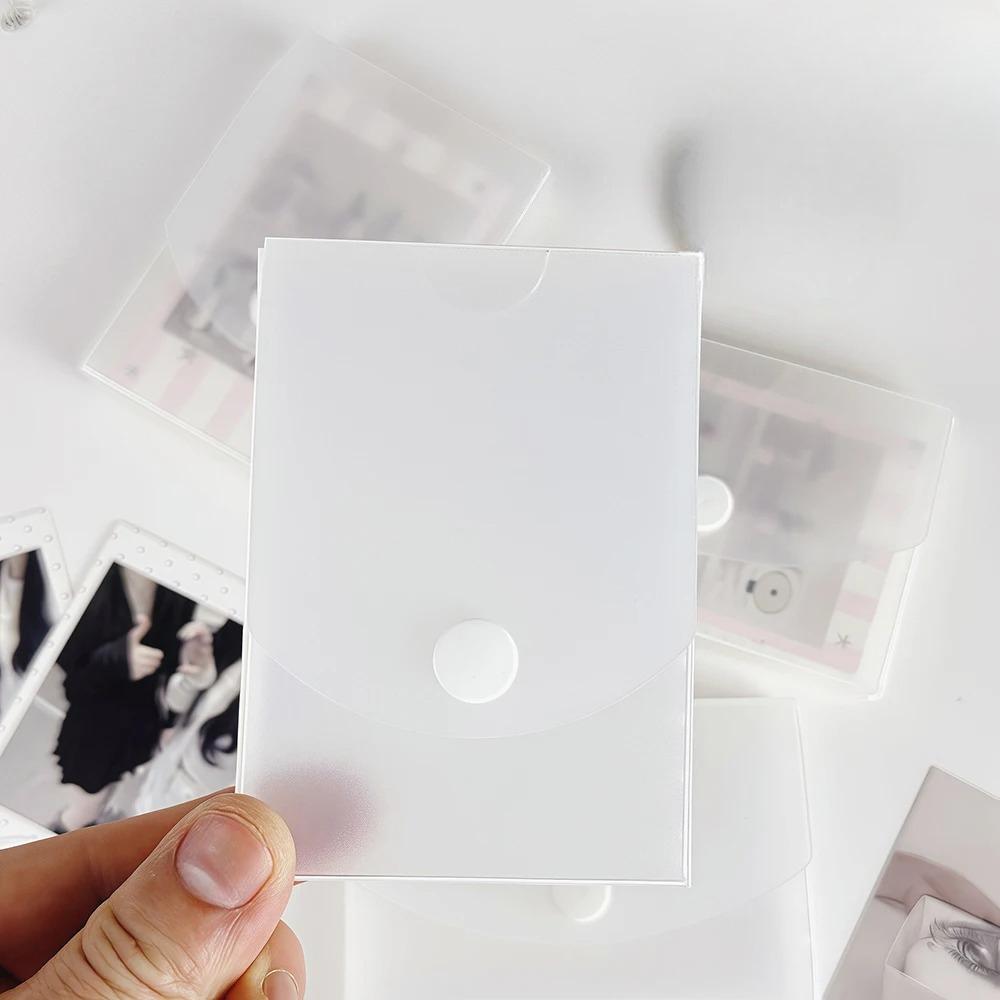 

4pcs Frosted Desktop Storage Box for Cards & Stickers Storage Transparent Office Organizer Card Storage