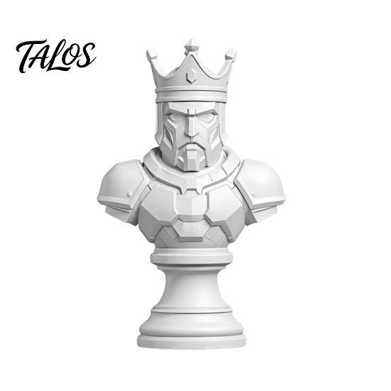 Europäischer Stil Hausdeko Ornament 3D Gedruckte Schachkönig Büste Statue, Harz Elegante Tischplatte Ritter Statue Figur, Dekorative Skulptur für