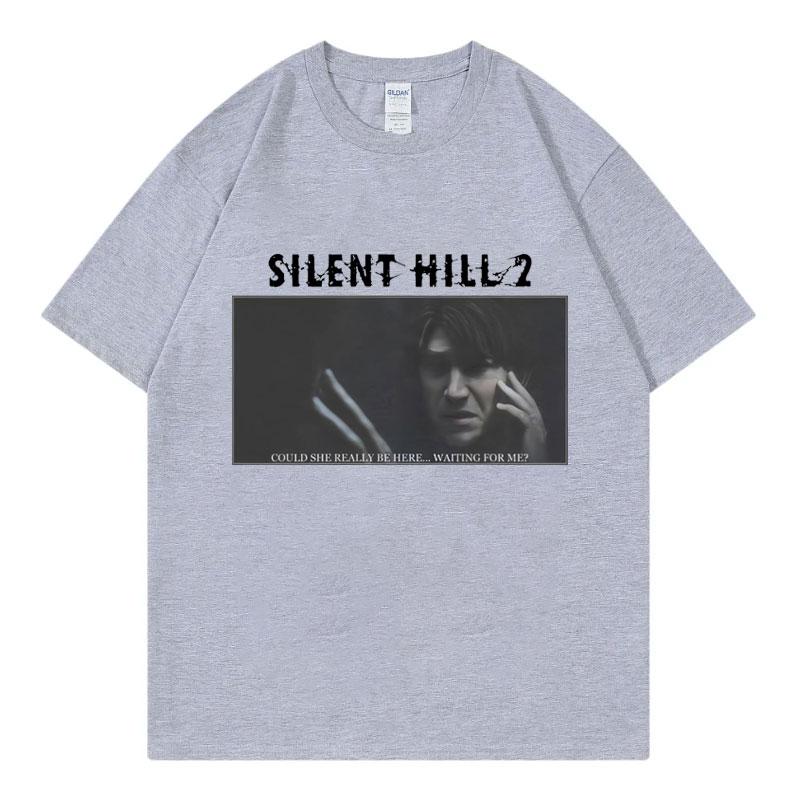 Horror Game Silent Hill 2 Print T Shirt Mens Womens Fashion Vintage Short Sleeve Tshirt Summer 100 Cotton Oversized Tshirts