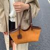 Tote Bag Matte PU Handbag Solid Color Underarm Packs Casual Suede Shoulder Bag  Girls