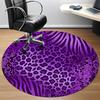 1pc Purple Animal Prints Office Round Rug, Non-slip, Soft and Durable Office Rug for Interior Decoration, Perfect for Office, Beautiful Decoration yy2