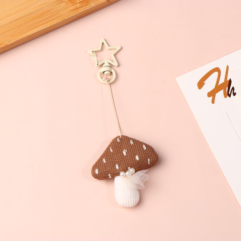 Waldstoff Pilz Schlüsselanhänger Taschenanhänger Schlüsselring Einfach Alles-Passend Taschen Dekoration Zubehör