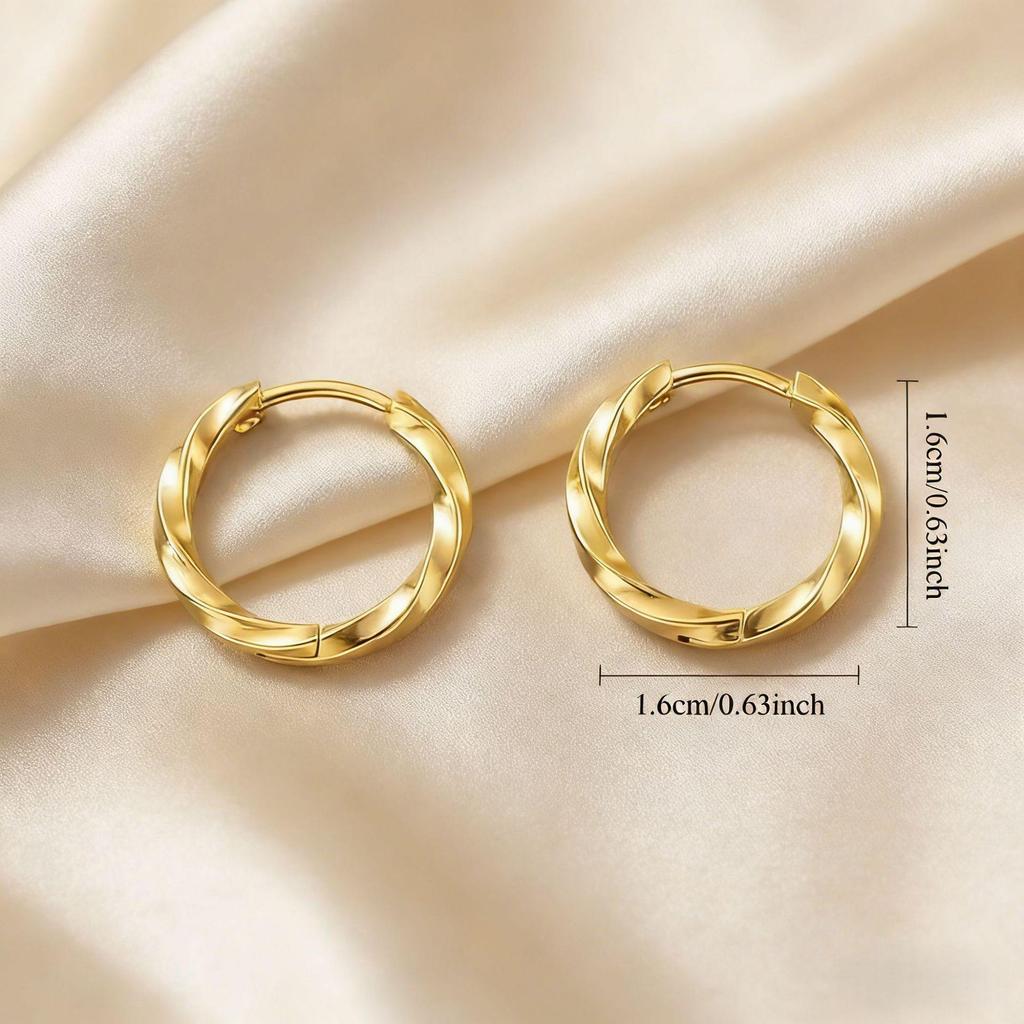 New High-End Twisted Hoop Earrings for Women - Elegant European & American Style