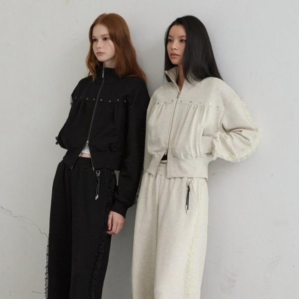 EGOIST Ruffle Detail Metal Zip Up Jacket  Er3ojp02 