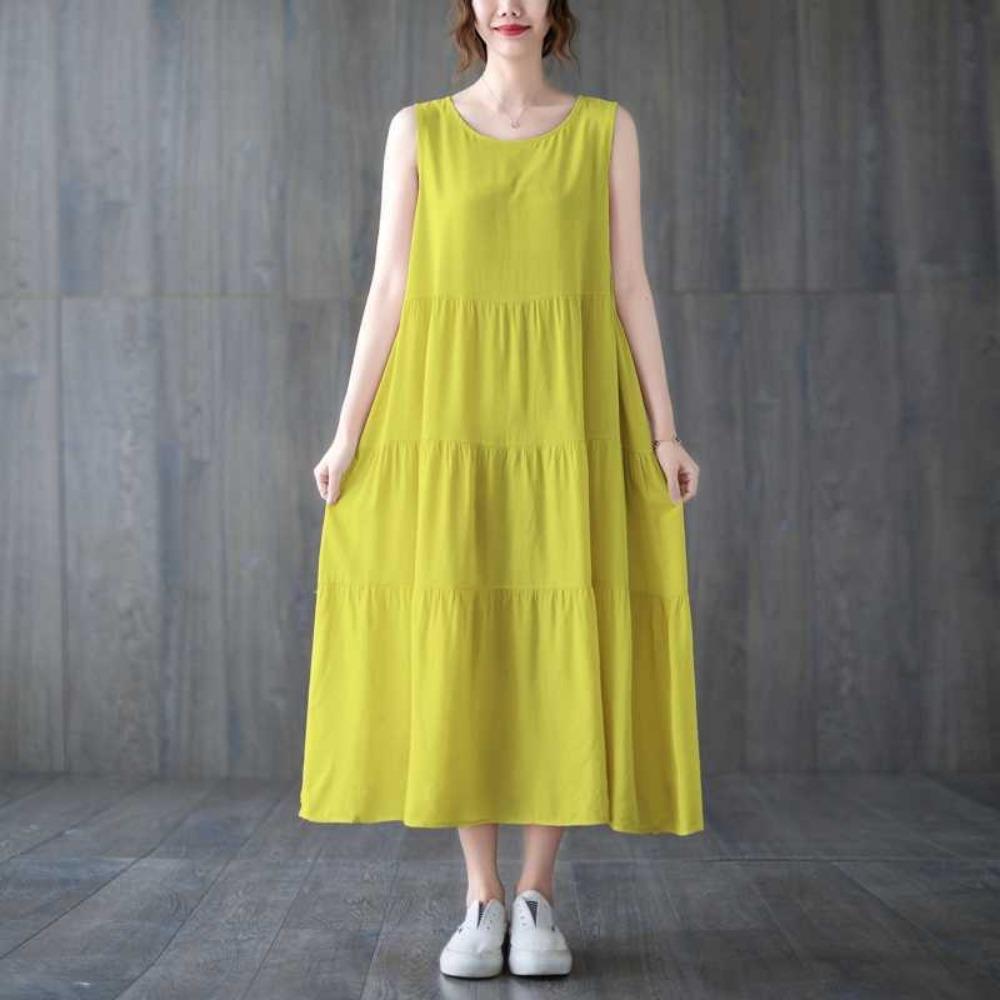 Sleeveless Vest Style Long Dress