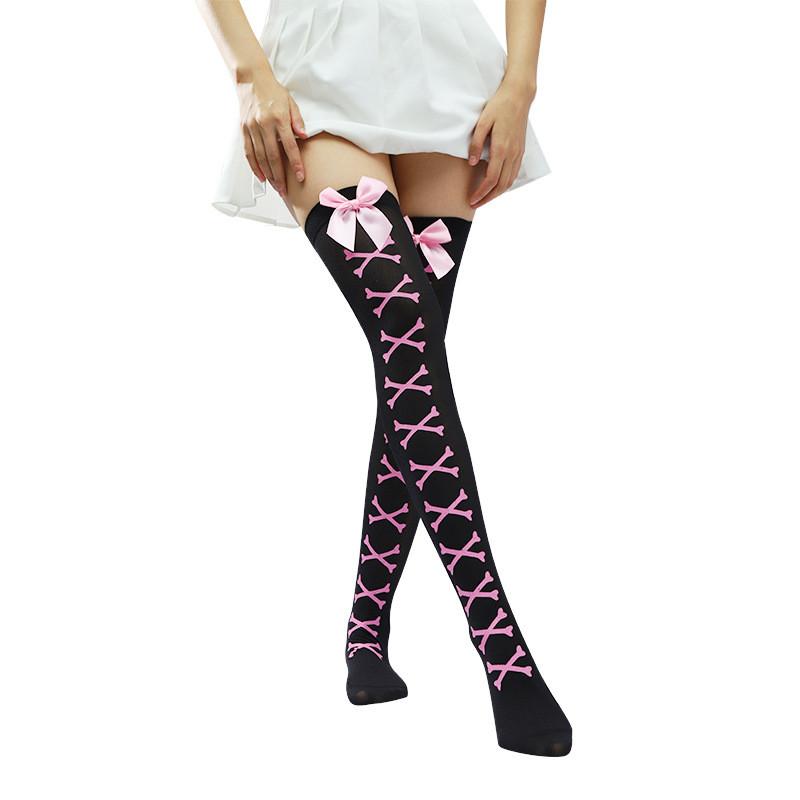 Over Halloween Cosplay Knee Thighhigh Socks Costume Festive Parties Cartoon