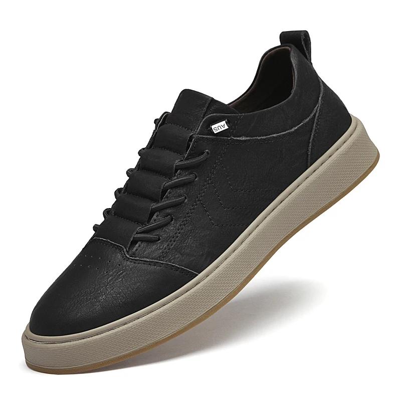 

Fashion 2025New Outdoor Lightweight Genuine Leather Shoes Mens Casual Leather Walking Oxford Shoes With Breathable Antiskid Board Shoes 37