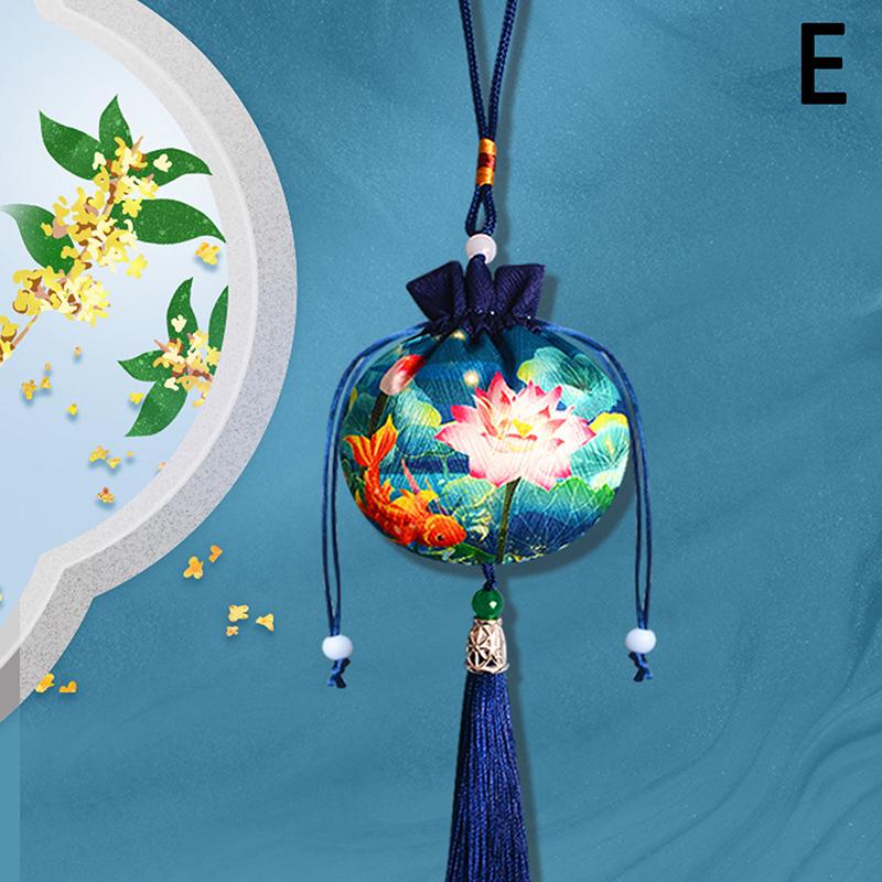 1 PCS Portable Chinese Style Sachet Creative Flower Pattern Car Ornaments Simple Antique Embroidery Bag