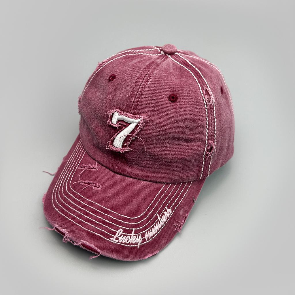 Cappellino da Baseball Ricamato 7 Lettere Ripped Wind Cool Tide di Nicchia per Uomo e Donna Parasole Cappellino da Strada