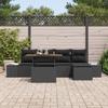 VidaXL Ensemble de canapé de jardin de 6 pièces avec coussins en rattan poly noir 3358690