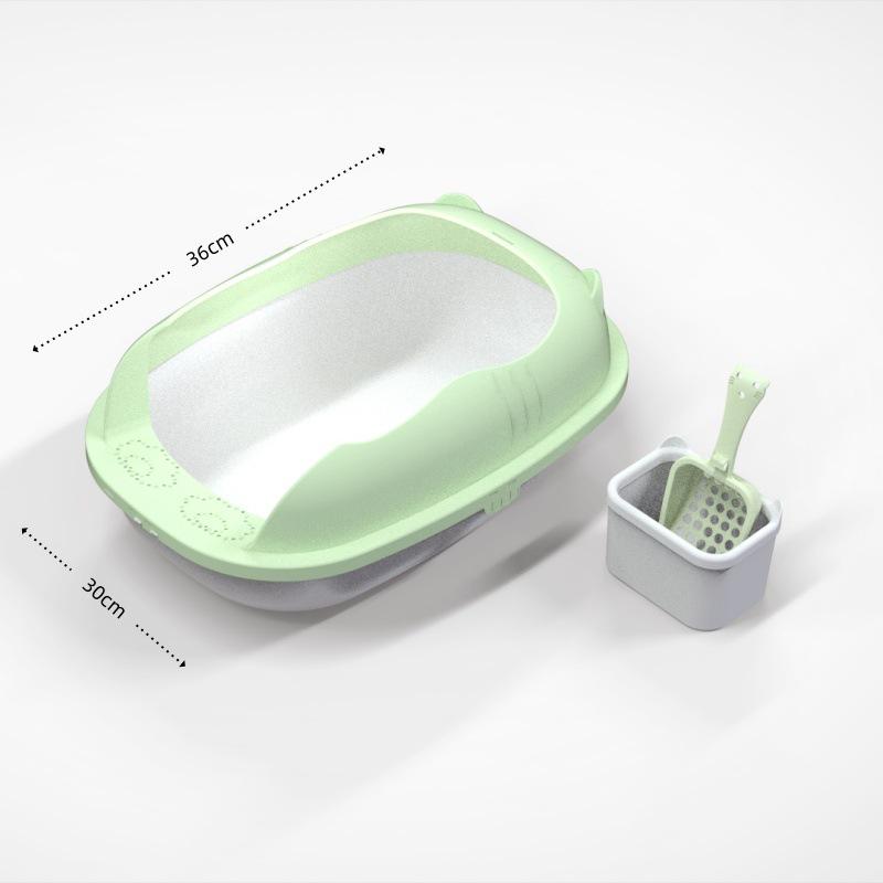Extra Large Splash-Proof Semi-Enclosed Cat Litter Box for Kittens