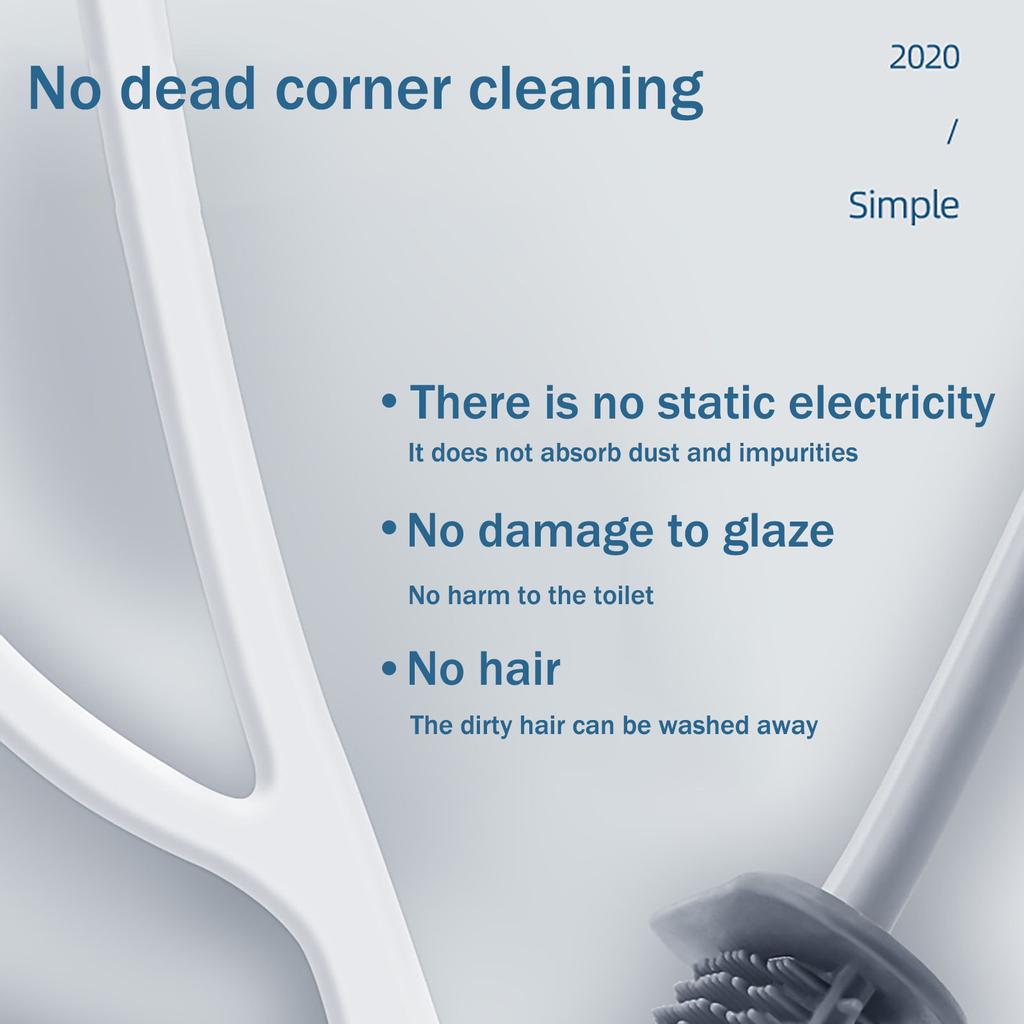 Silicone Toilet Brush with Toilet Brush Holder Creative Cleaning Brush Set