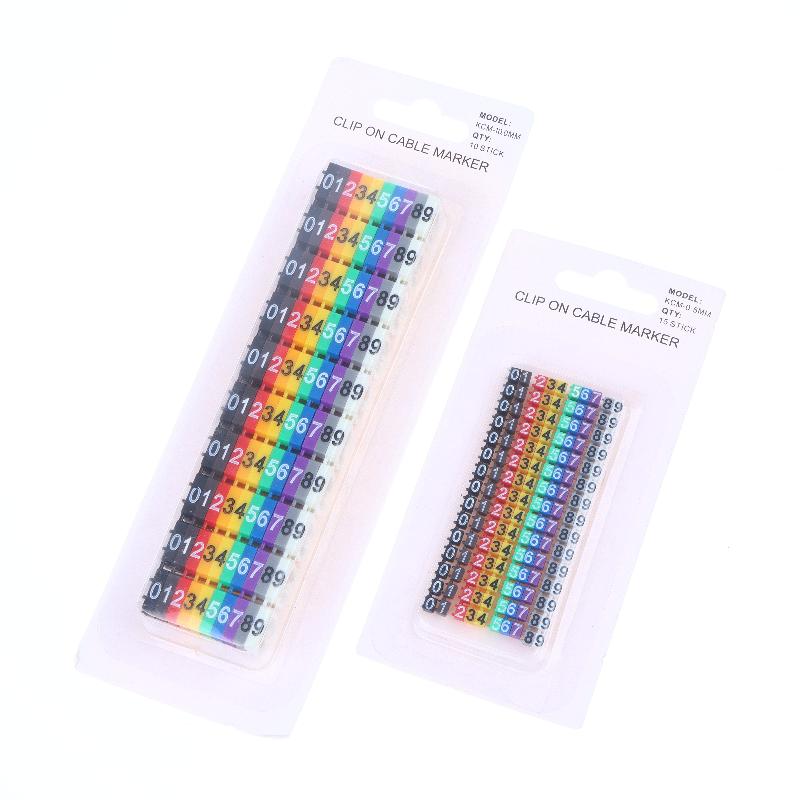 1/3 Sets Plastic Colourful C-Type Marker Number Tag Label Cable Markers For 2-3mm Wire Conspicuous And Easy To Identify