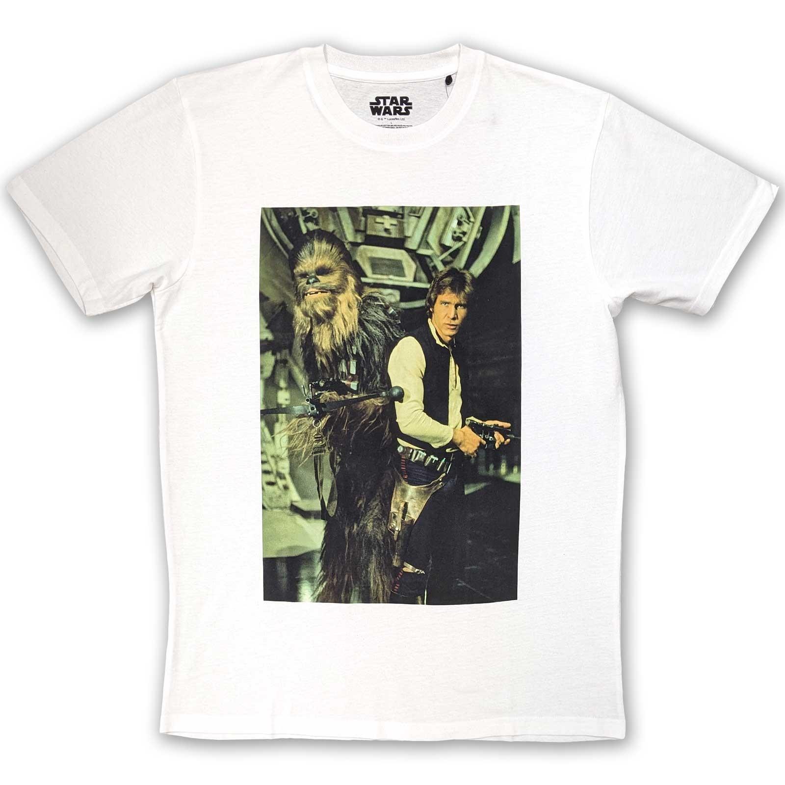 Star Wars T-Shirt: Chewbacca & Han Stare OFFICIAL NEW S
