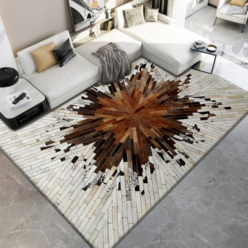 WTEMPO Retro Living Room Carpet  French Medieval Style Sofa Floor Mat Bedroom Bedside Carpet