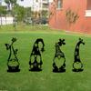 Acrylic Gnome Sign Branch Gnome Ground Sign Gnome Silhouette Garden Gnomes Stake  Lawn