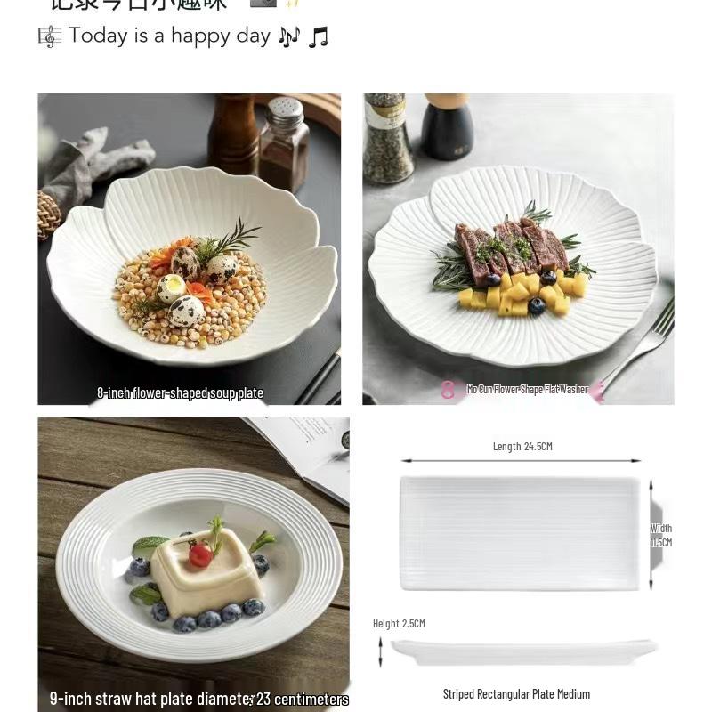 Large White Creative Ceramic Soup and Salad Bowl