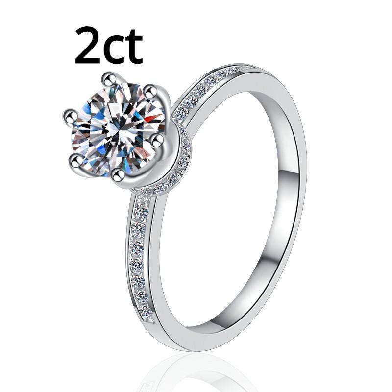 

Стерлинговое серебро S925, цвет D, 1/2 карата, женское кольцо с муассанитом, обручальное кольцо с шестью когтями, обручальное кольцо с бриллиантом, обручальное кольцо, подарок для подруги 9