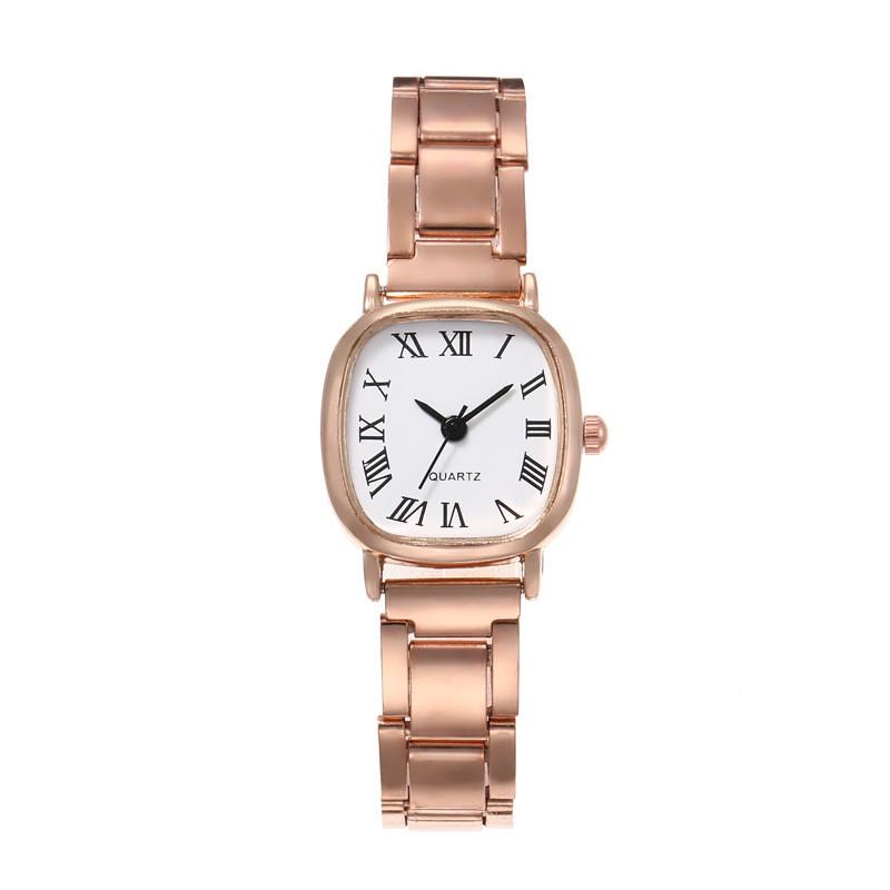 Student Watch Woman Vintage Square Minimalist Quartz Steel Band For Study Use