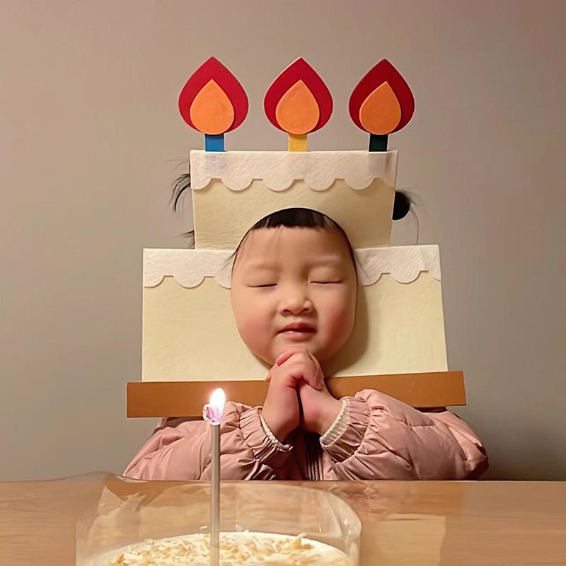 Милый торт свеча подарок подружки селфи наряд шляпа реквизит для фотосъемки с днем — фото 4