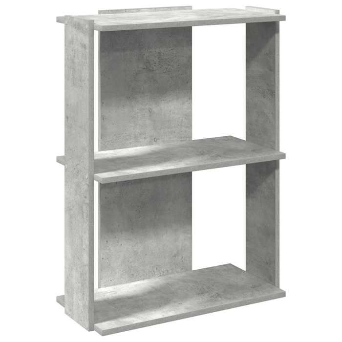 VidaXL Bibliothèque à 3 niveaux gris béton 60x30x80 cm bois ingénierie, étagère, étagère à livres, étagère de rangement, 860259