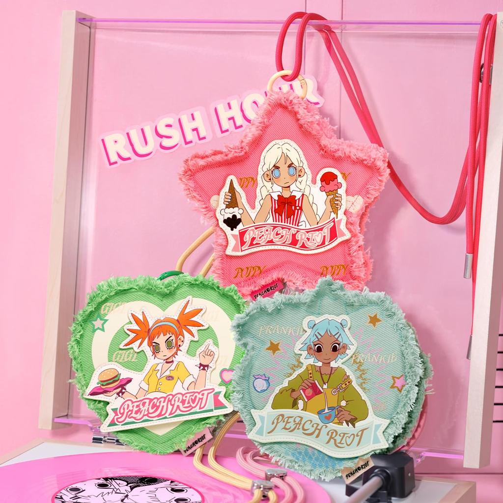 POP MART Peach Riot Rush Hour Mini Bag Series Pop Mart Gachapon Blind Box Figure Plastic Model Premium Toy PVC Soft Vinyl Original Character Birthday