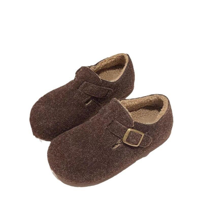 

Женские туфли серого цвета «все включено» осень и зима новая обувь на одном педале, ленивая обувь, бархатные хлопковые туфли Boken 40 темно-коричневого