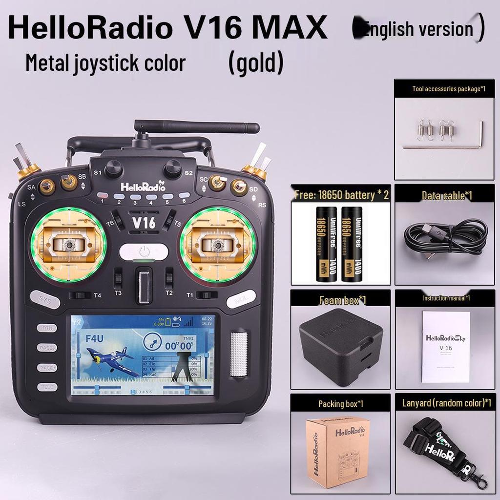 HelloRadio V16 MAX: Open Source Multi-Protocol Remote Control with Metal Joystick and High-Frequency EdgeTX for Drones
