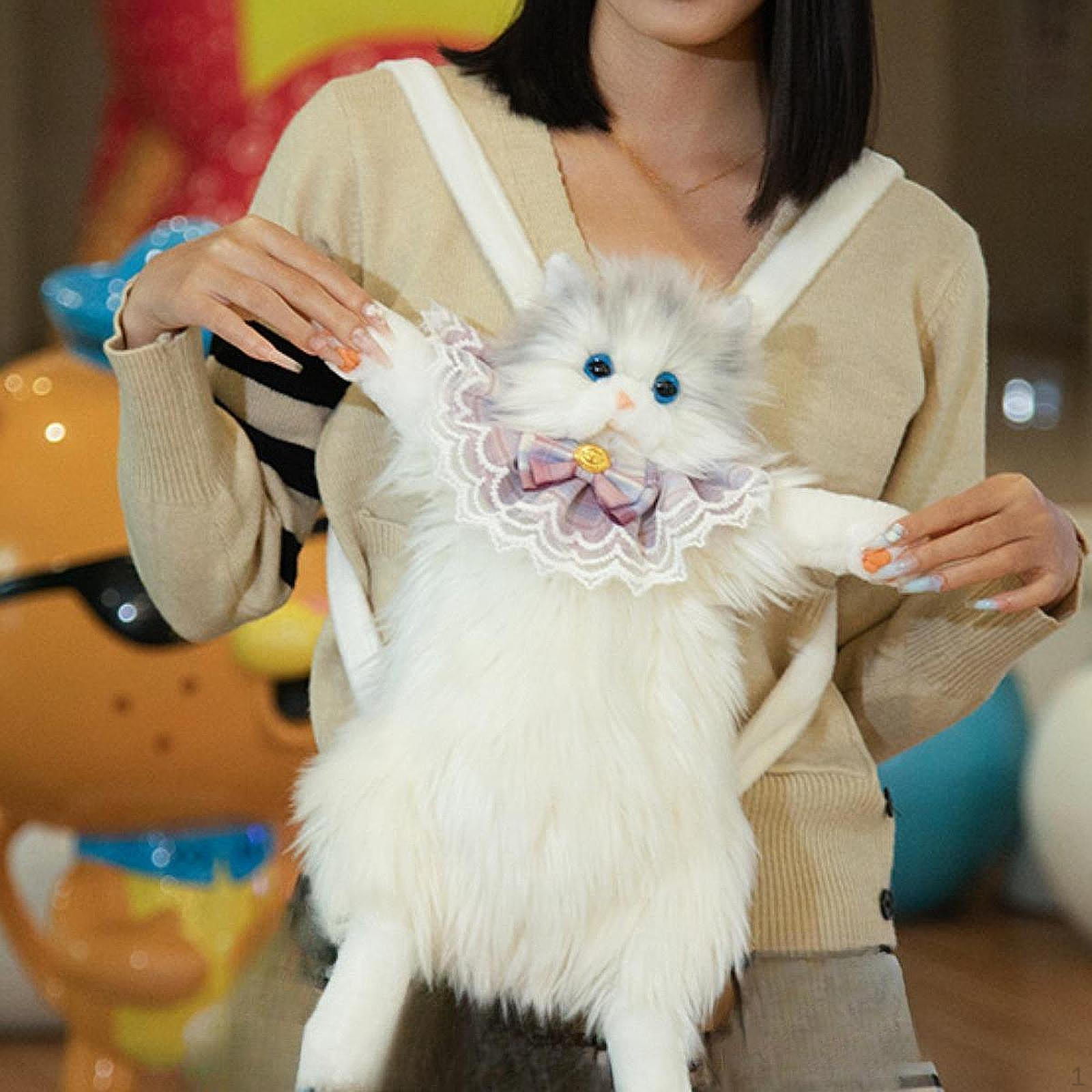 

Милый рюкзак в виде куклы-кошки в форме забавного животного для любителей домашних животных Подарки серый